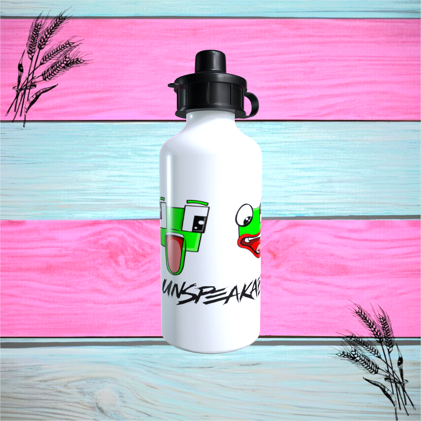 Printed 600ml Unspeakable Aluminium Water Bottle, Available In White Or Silver