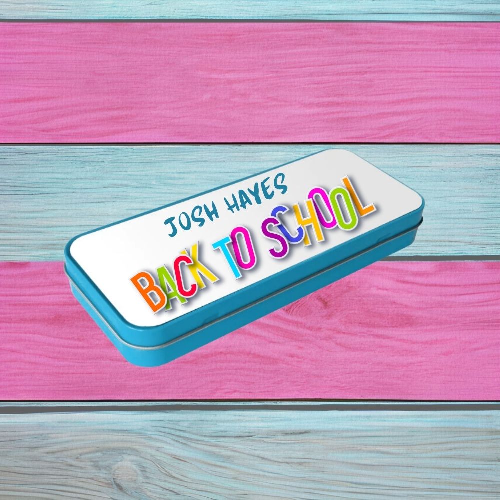 Personalised Back To School Pencil Case Tin, Christmas / Birthday Gift