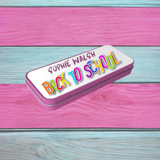 Personalised Back To School Pencil Case Tin, Christmas / Birthday Gift