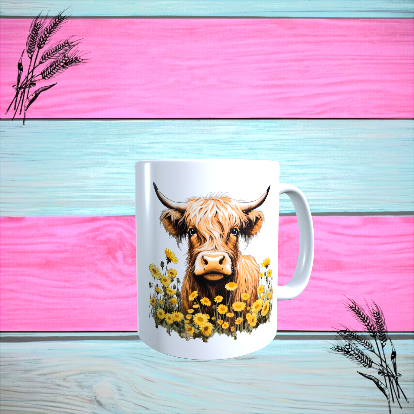 Highland Cow Sublimated Coffee Mug, Great Quality, Free P+P