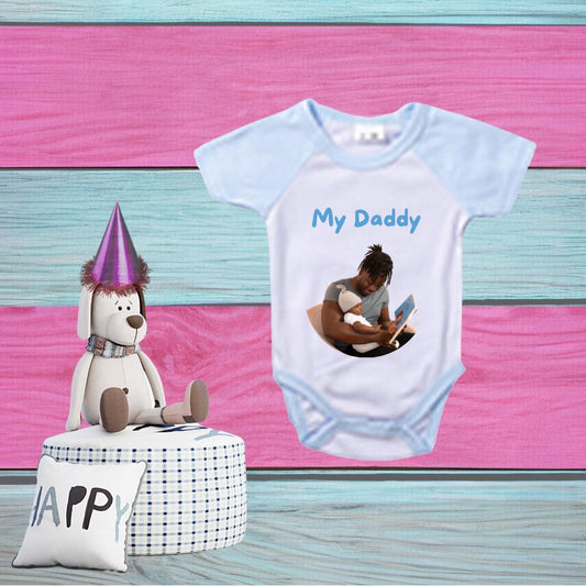 My Daddy / Mummy Baby Body Suit, Baby Grow, Printed With Any Photograph