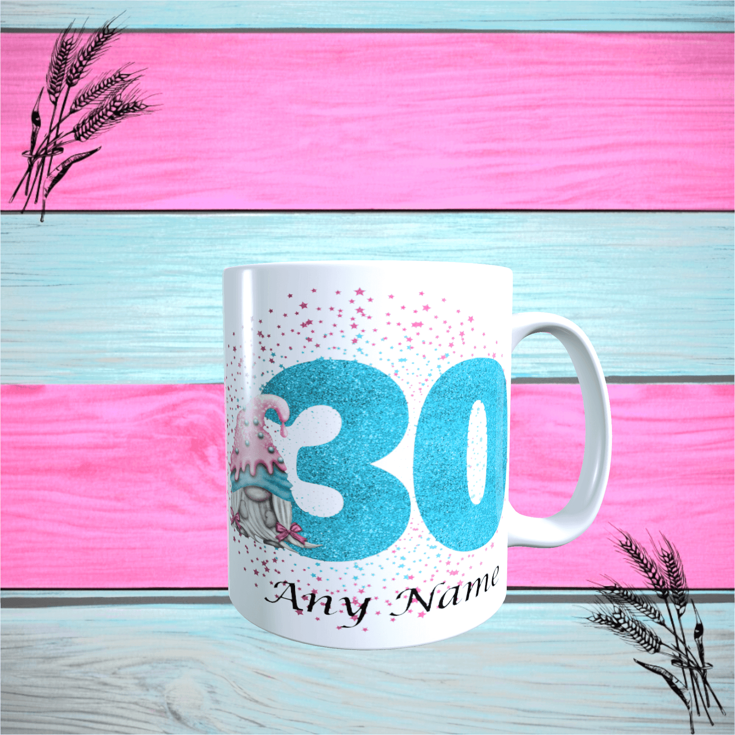 30th birthday glitter mug