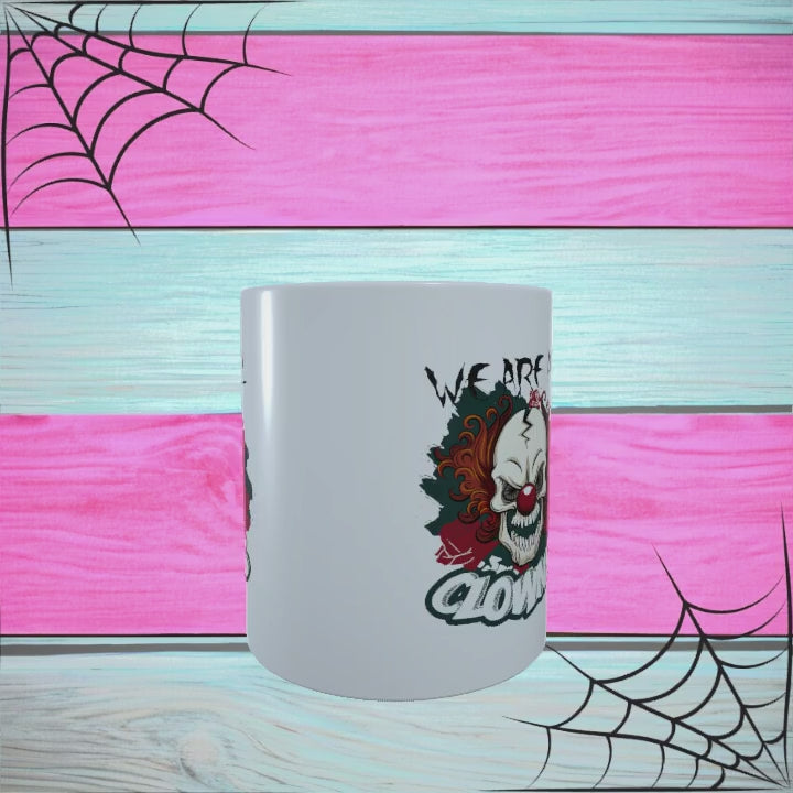 printed halloween clown mug