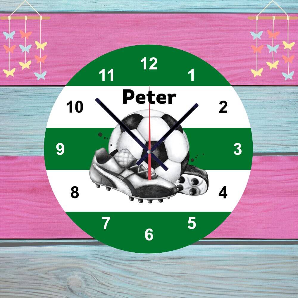 handmade football themed wall clock