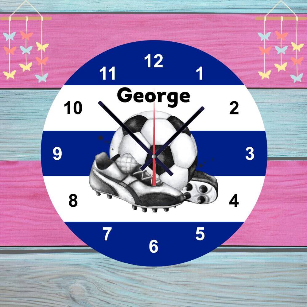 handmade football themed wall clock