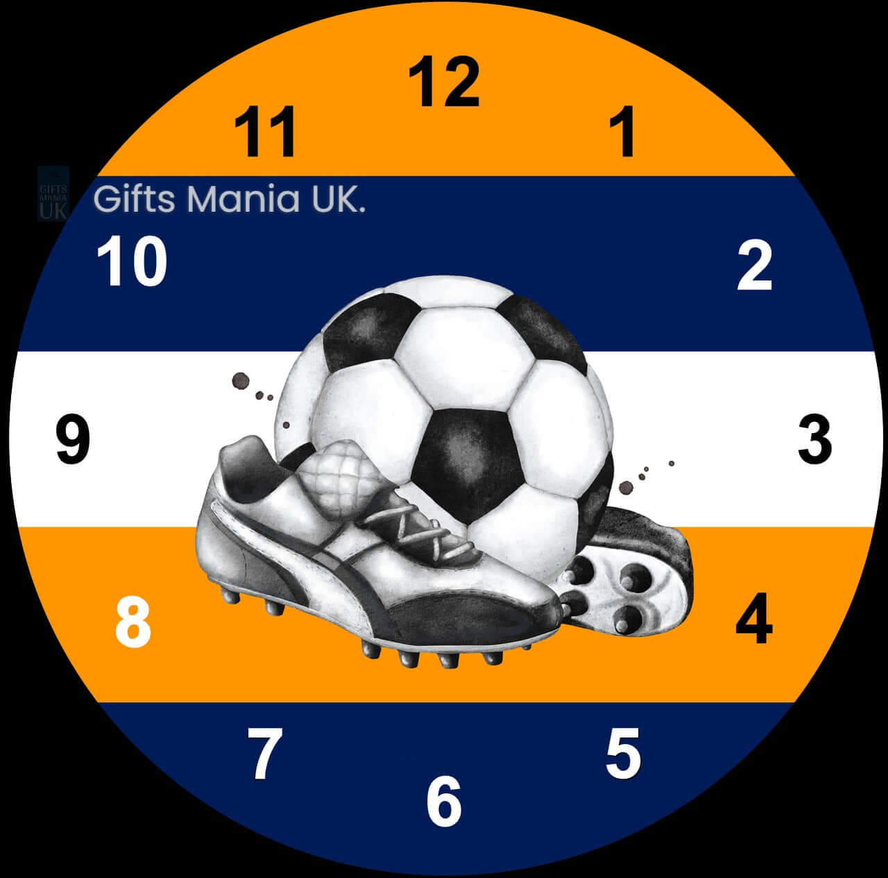 Personalised Rugby Ans Football Novelty Wall Clocks Handmade