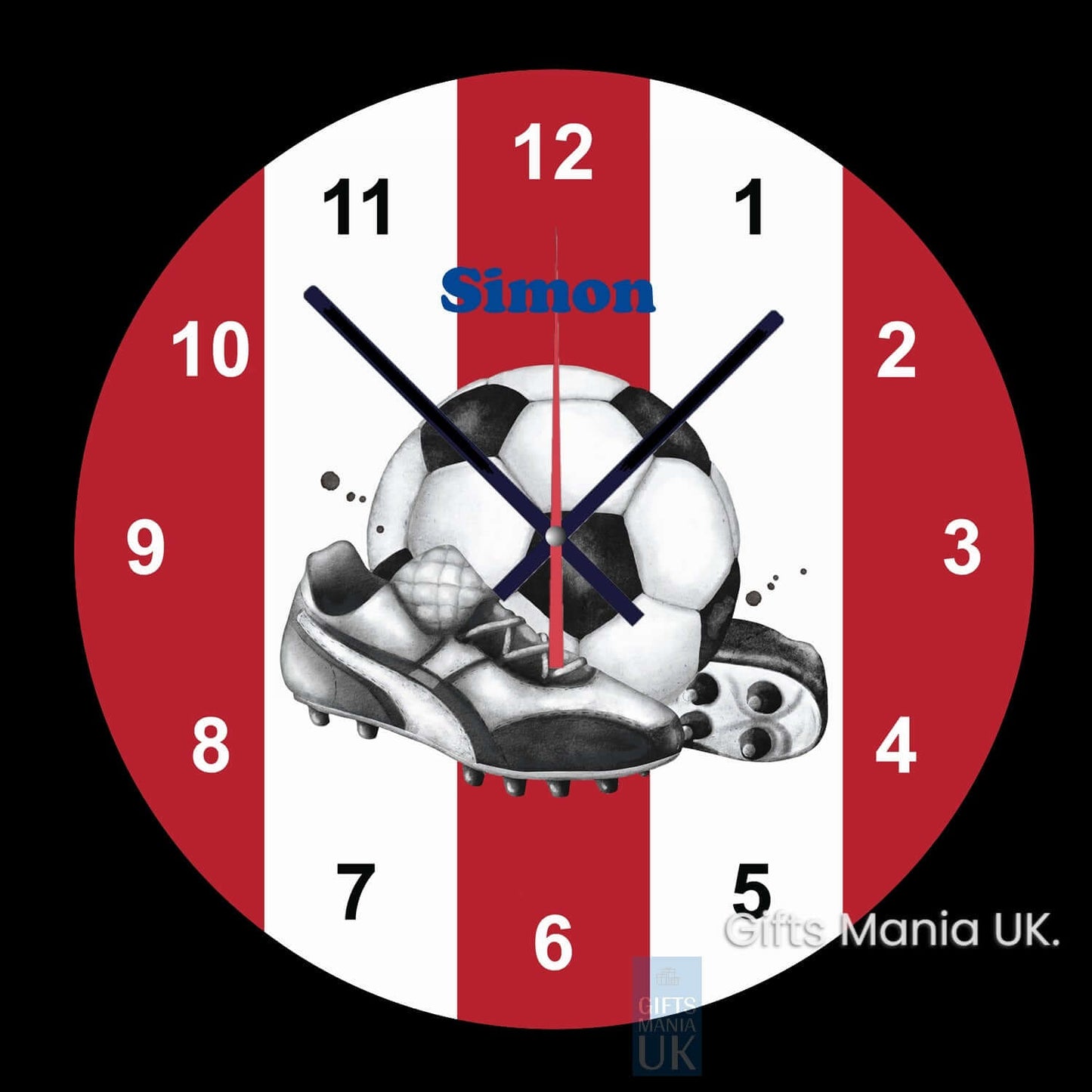 Personalised Rugby Ans Football Novelty Wall Clocks Handmade