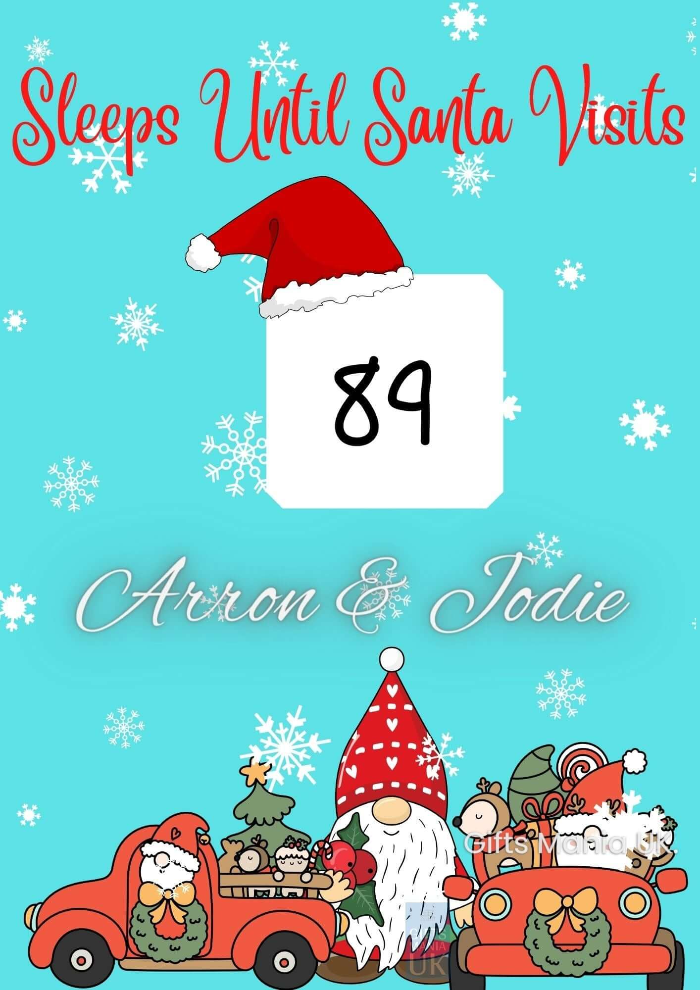 personalised Christmas countdown sign