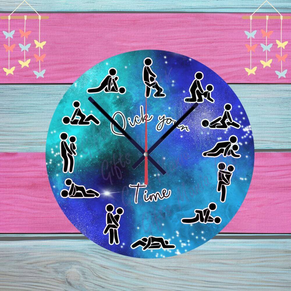 Novelty Rude Sexual Positions Wall Clock Available In 20cm Or 30cm